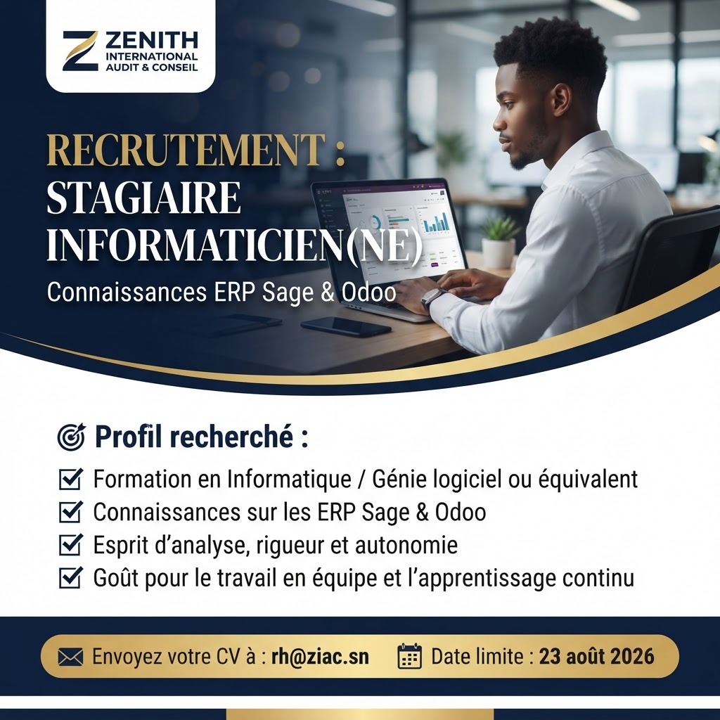 Stagiaire Informaticien(ne) - Connaissances ERP Sage & Odoo